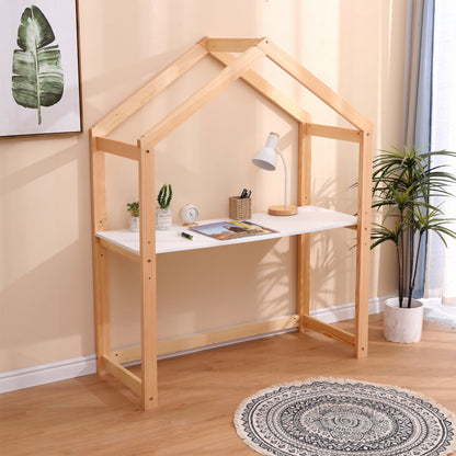 Kids' Desk Pepe Hm2498.03 Pine Wood In Natural Color-melamine 120x44x152hcm.