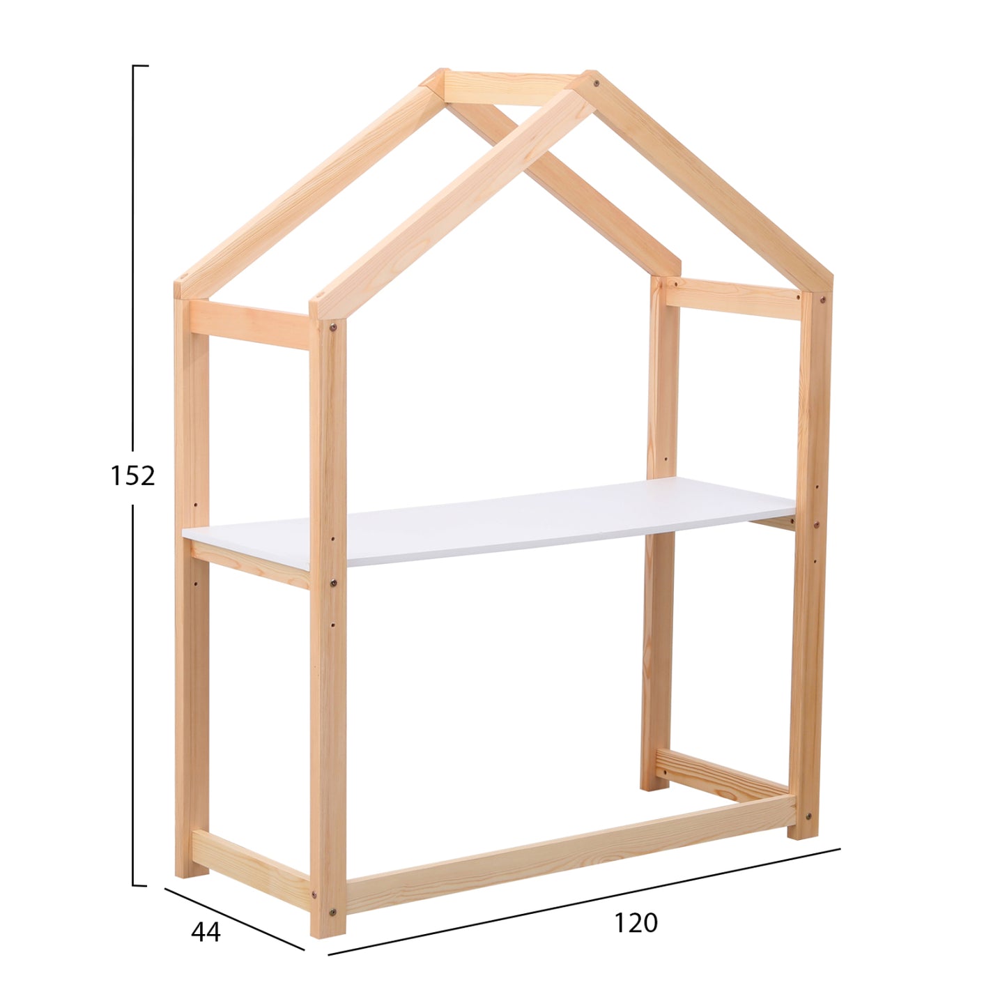 Kids' Desk Pepe Hm2498.03 Pine Wood In Natural Color-melamine 120x44x152hcm.