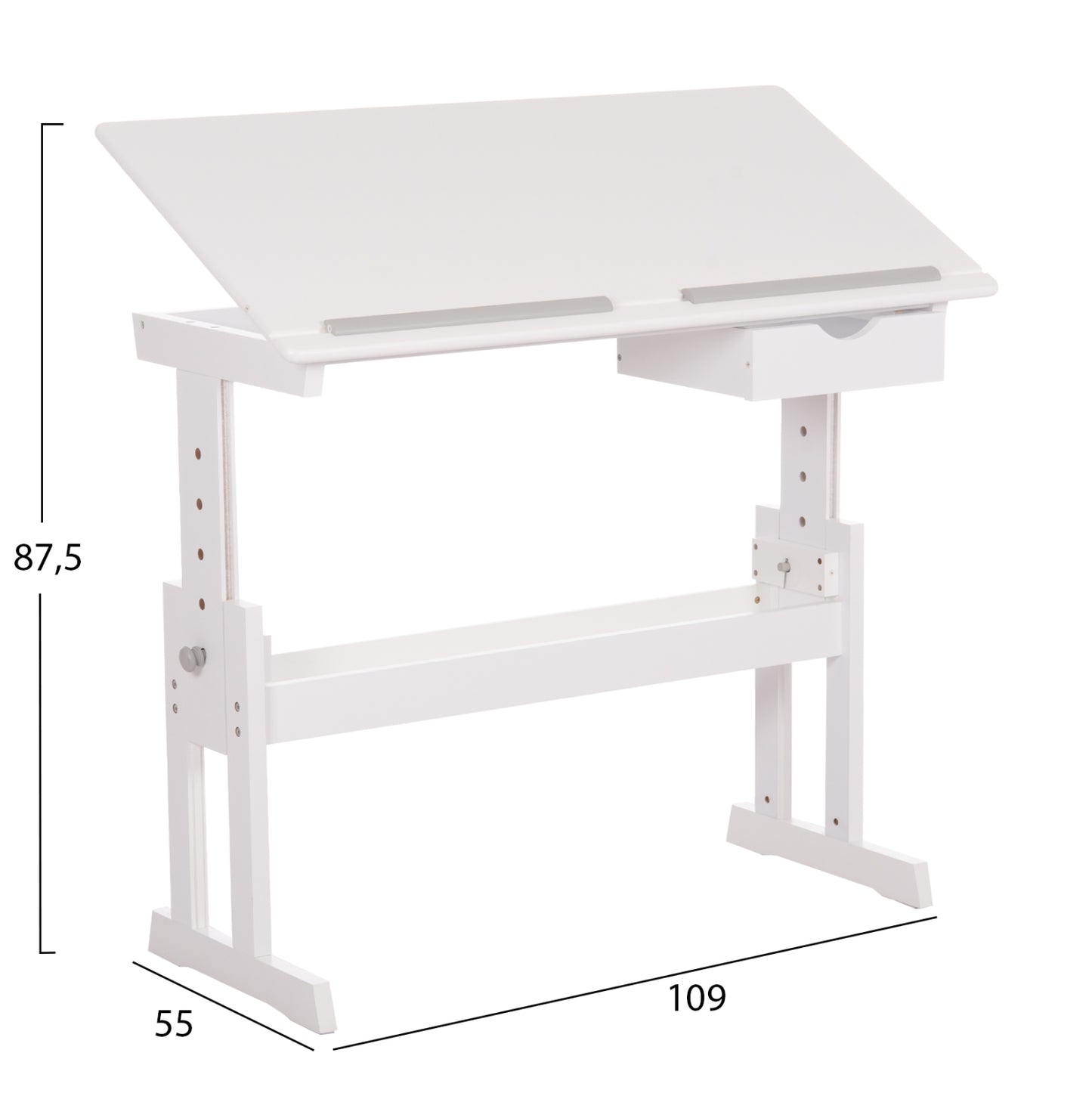 Children's Drawing Desk Ascent Hm18289 Mdf In White 109x55x87.5hcm.