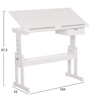 Children's Drawing Desk Ascent Hm18289 Mdf In White 109x55x87.5hcm.