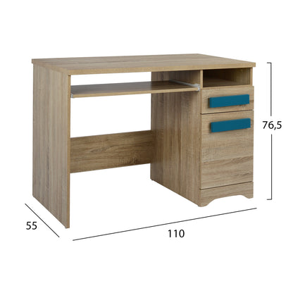 Desk Playroom Sonama-blue Handles Hm11154.01 110x55x76.5