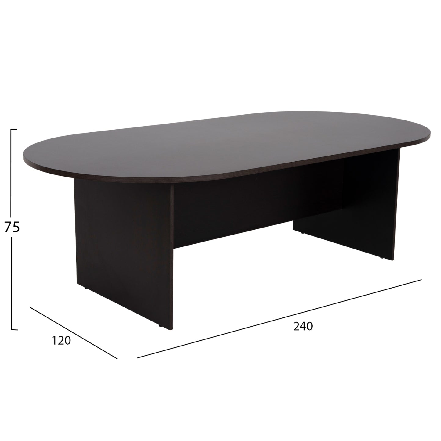 Conference Oval Desk Sienna Hm2134.02 Melamine In Wenge 240x120x75hcm.