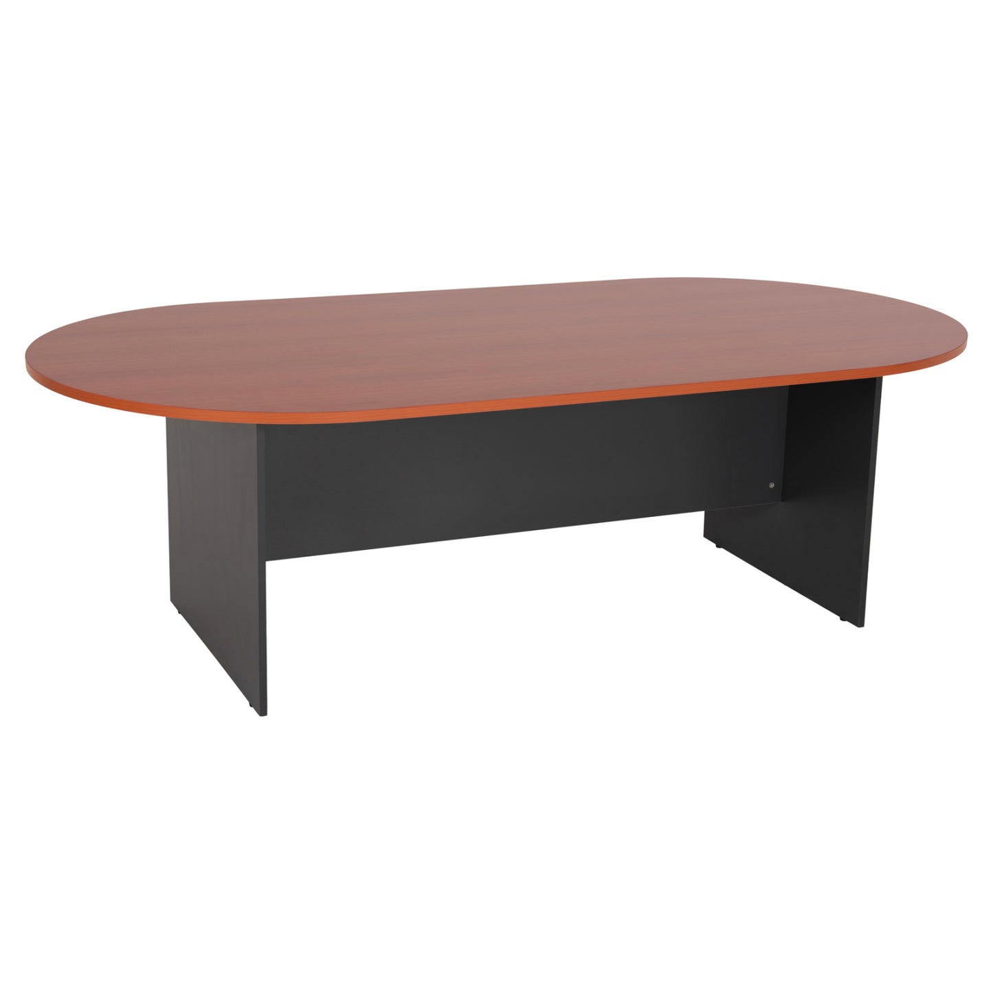Conference Oval Desk Sienna Hm2134.03 Melamine In Anthracite-top In Cherry 240x120x75hcm.
