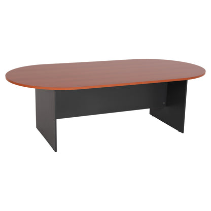 Conference Oval Desk Sienna Hm2134.03 Melamine In Anthracite-top In Cherry 240x120x75hcm.
