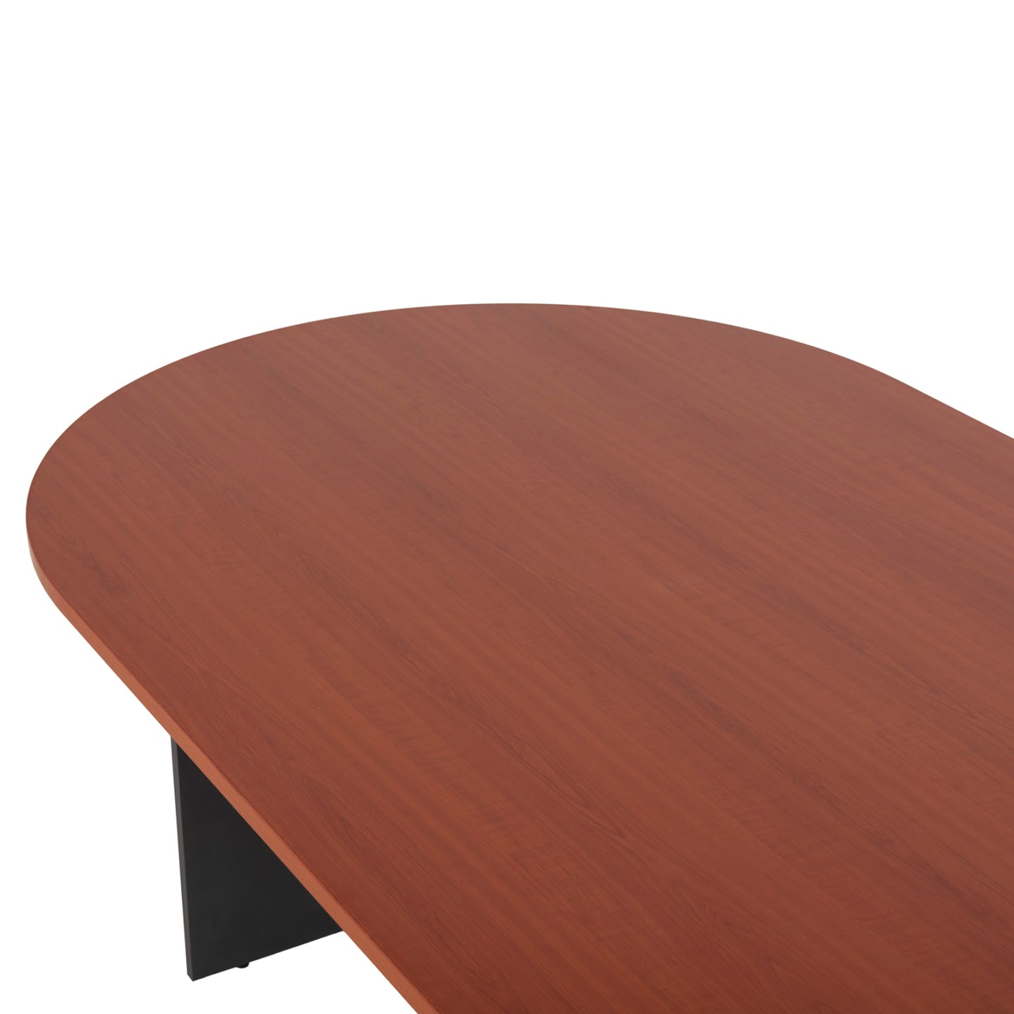 Conference Oval Desk Sienna Hm2134.03 Melamine In Anthracite-top In Cherry 240x120x75hcm.