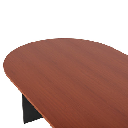 Conference Oval Desk Sienna Hm2134.03 Melamine In Anthracite-top In Cherry 240x120x75hcm.