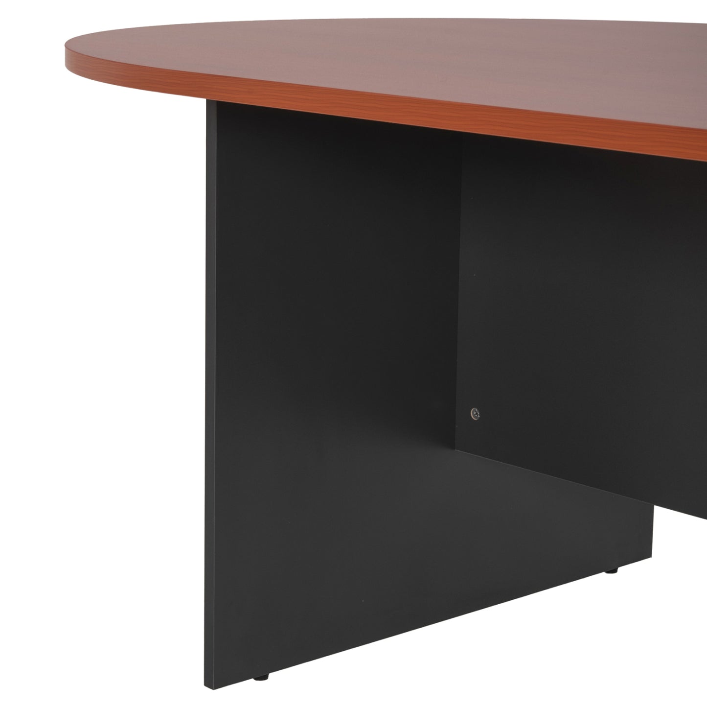 Conference Oval Desk Sienna Hm2134.03 Melamine In Anthracite-top In Cherry 240x120x75hcm.