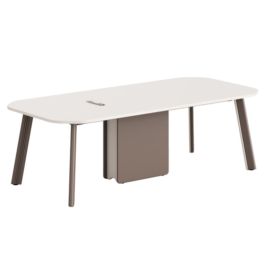 Conference Table Newline Hm18278 Melamine In Cream White - Aluminum Legs 240x110x75hcm