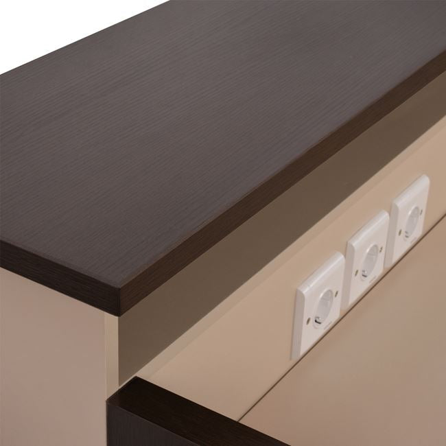 Reception Desk Dalton Hm2068.01 Melamine In Wenge-beige 240x80x106hcm.