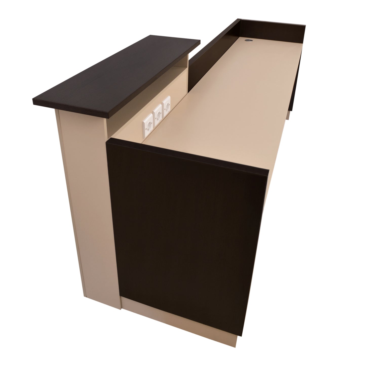 Reception Desk Dalton Hm2068.01 Melamine In Wenge-beige 240x80x106hcm.