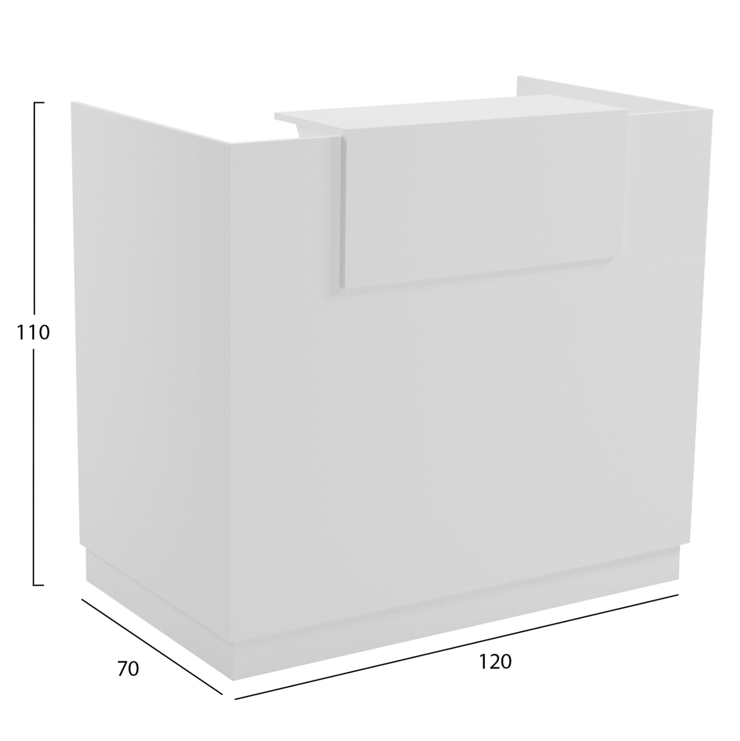 Reception Desk Barry Hm2152.02 Melamine In White 120x70x110hcm.