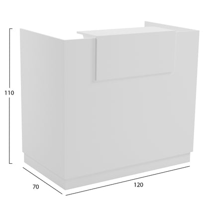 Reception Desk Barry Hm2152.02 Melamine In White 120x70x110hcm.