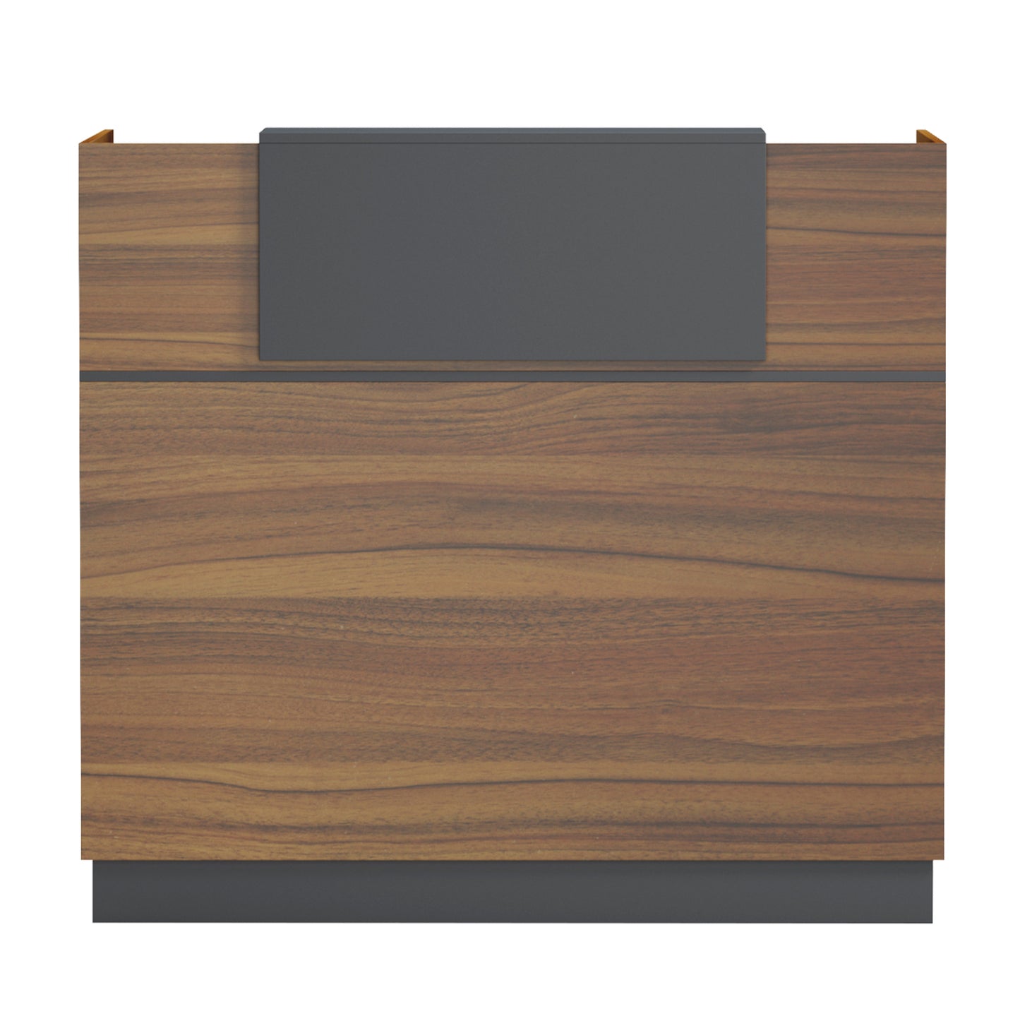 Reception Desk Barry Hm2152.03 Melamine In Walnut/grey 120x70x110hcm.