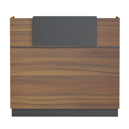 Reception Desk Barry Hm2152.03 Melamine In Walnut/grey 120x70x110hcm.