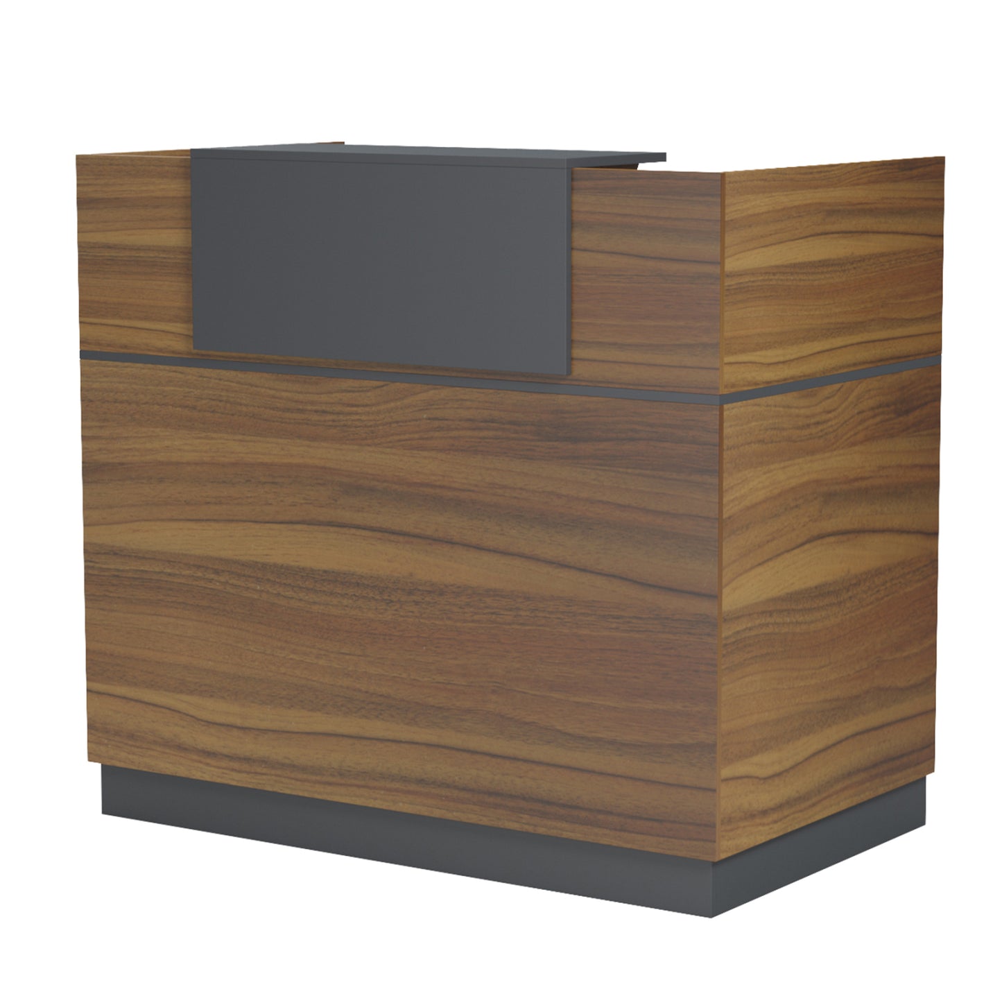 Reception Desk Barry Hm2152.03 Melamine In Walnut/grey 120x70x110hcm.