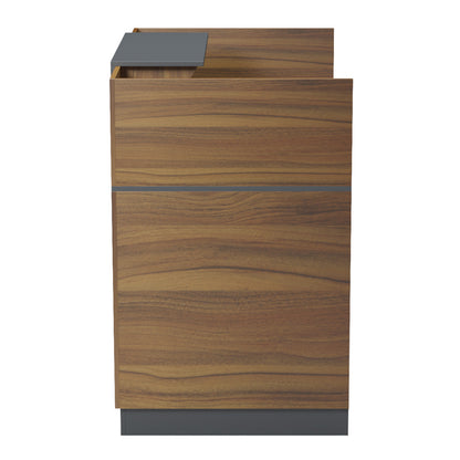 Reception Desk Barry Hm2152.03 Melamine In Walnut/grey 120x70x110hcm.