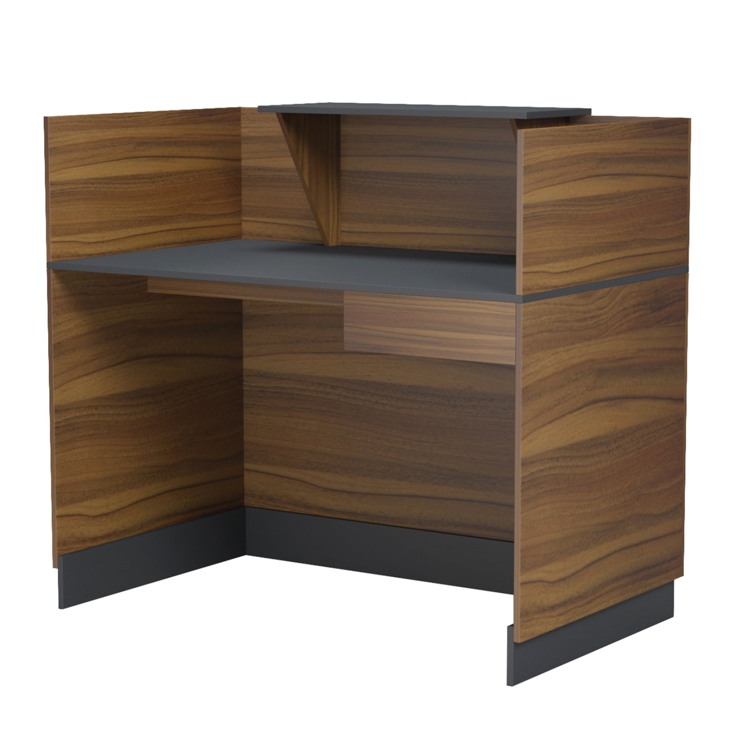 Reception Desk Barry Hm2152.03 Melamine In Walnut/grey 120x70x110hcm.
