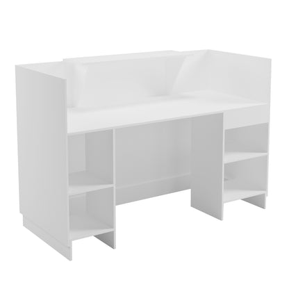 Reception Desk Barry Hm2153.02 Melamine In All White 160x70x110hcm.