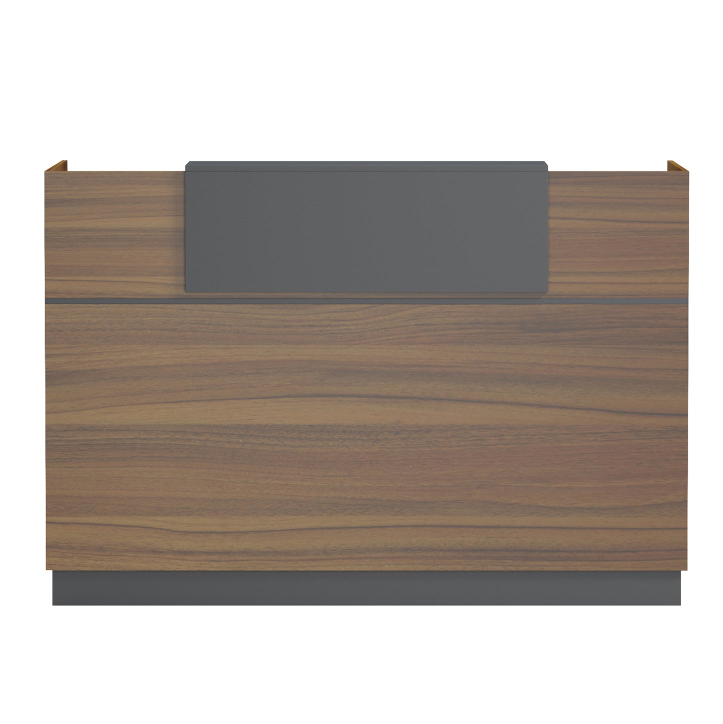 Reception Desk Barry Hm2153.03 Melamine In Walnut-grey 160x70x110hcm.