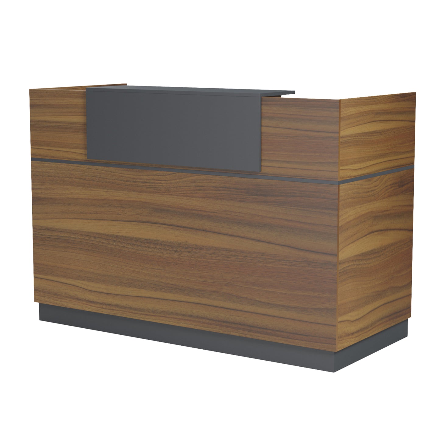 Reception Desk Barry Hm2153.03 Melamine In Walnut-grey 160x70x110hcm.
