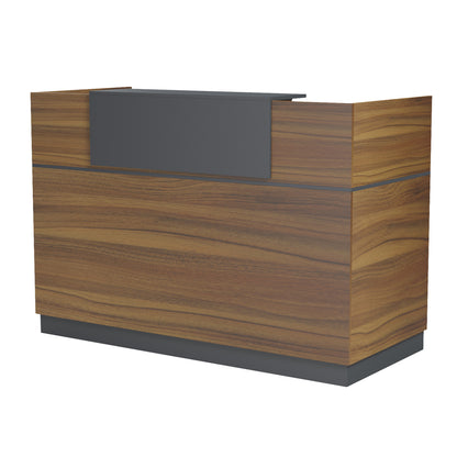 Reception Desk Barry Hm2153.03 Melamine In Walnut-grey 160x70x110hcm.