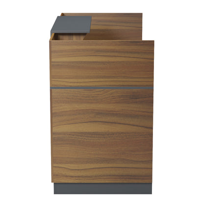 Reception Desk Barry Hm2153.03 Melamine In Walnut-grey 160x70x110hcm.