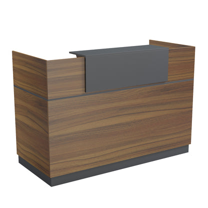 Reception Desk Barry Hm2153.03 Melamine In Walnut-grey 160x70x110hcm.