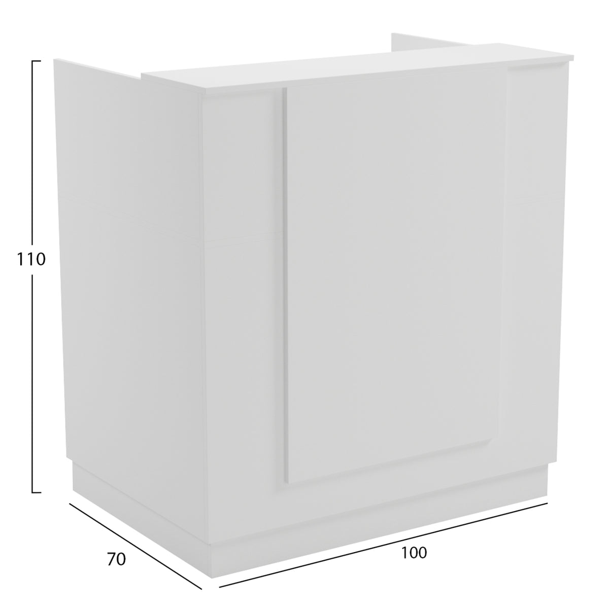 Reception Desk Karmen Hm2155.02 Melamine In White 100x70x110hcm.