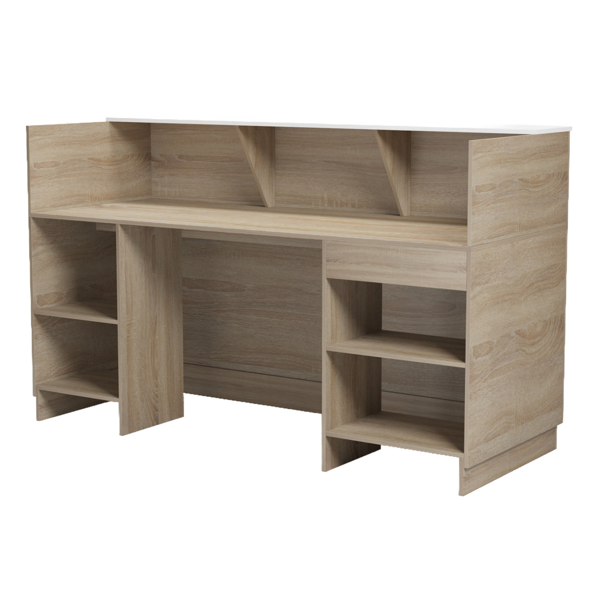 Reception Desk Kronic Hm2156.01 Melamine In Sonama/white 180x70x110hcm.