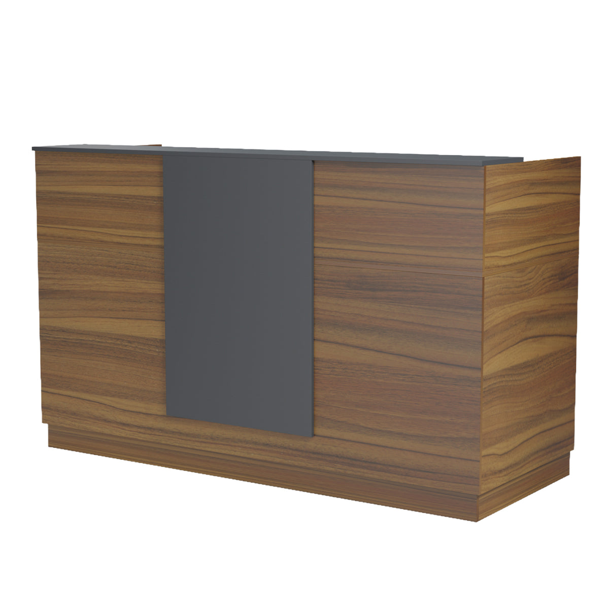 Reception Desk Kronic Hm2156.03 Melamine In Walnut/grey 180x70x110hcm.