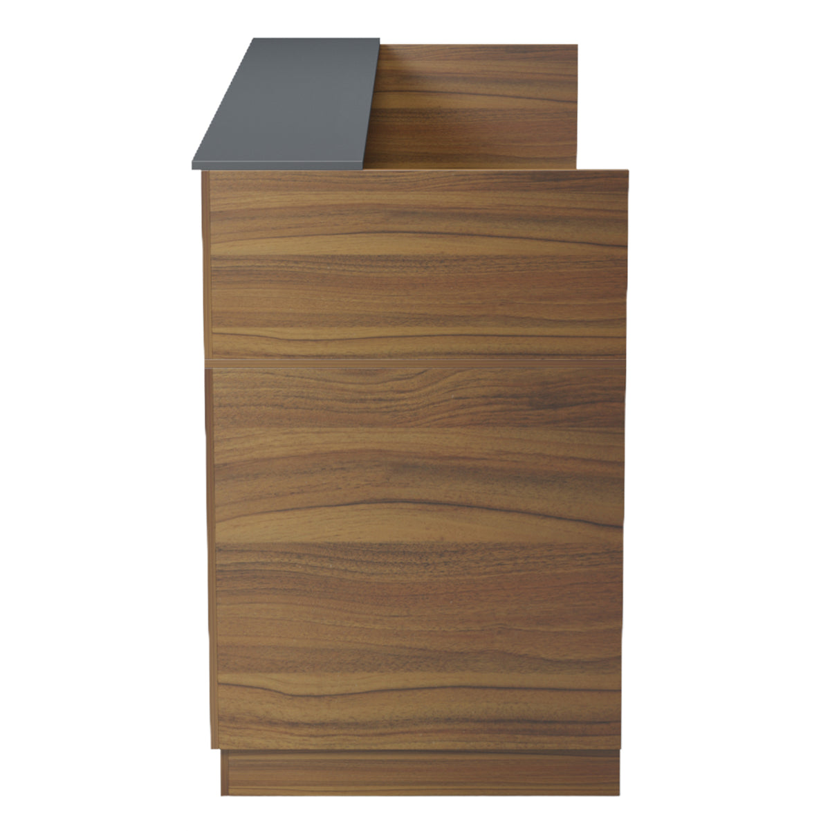 Reception Desk Kronic Hm2156.03 Melamine In Walnut/grey 180x70x110hcm.