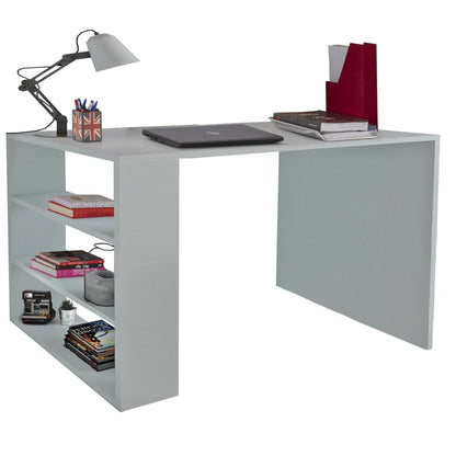 Desk Office Melamine In White Color Hm8884.01 90x50x70 Cm.