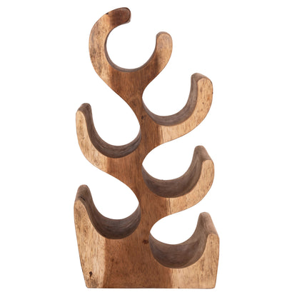 Bottle Rack 6-place Diony Hm9485.11 Suar Wood--natural Color 25x18x50hcm.