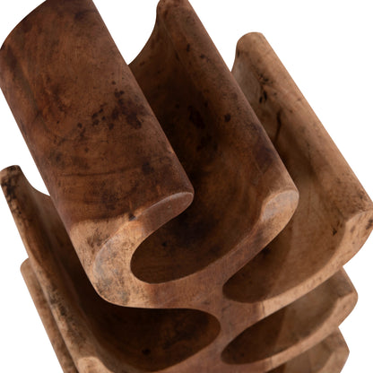 Bottle Rack 6-place Diony Hm9485.11 Suar Wood--natural Color 25x18x50hcm.