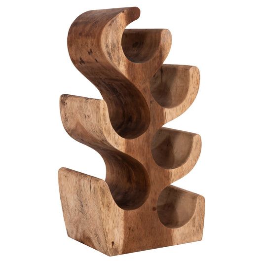 Bottle Rack 6-place Diony Hm9485.11 Suar Wood--natural Color 25x18x50hcm.