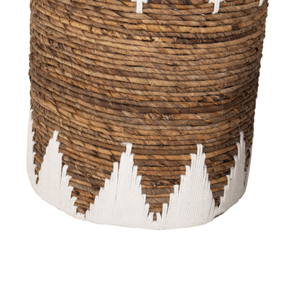 Round Baskets Without Lid 3pcs Hm4307 Rush In Natural-white Φ42x56hcm.