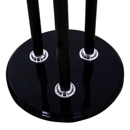 Coat Hanger Triple-pillar Wyatt Hm8610.02 Beech Wood-black Metal And Marble Base Φ37x173hcm.