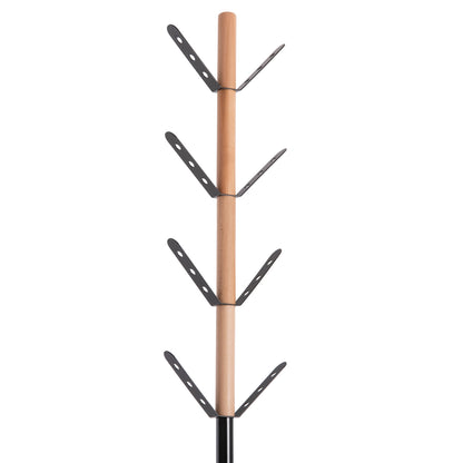 Coat Hanger Billy Hm18075.01 Beech Wood-black Metal-base With Wood Φ37.5x180hcm.