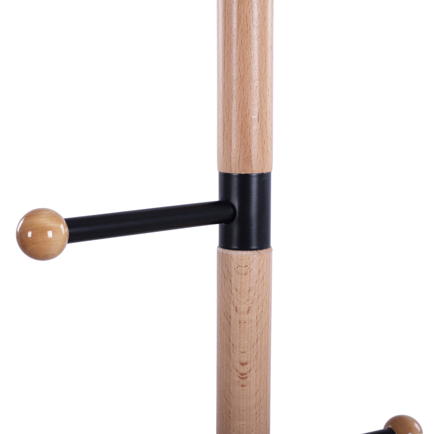 Coat Hanger Mercury ΗΜ8609.02 Beech Wood- Black Metal-black Marble Base Φ37x176Ηcm