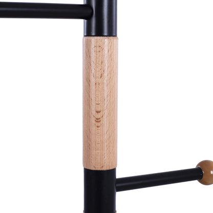Coat Hanger Mercury ΗΜ8609.02 Beech Wood- Black Metal-black Marble Base Φ37x176Ηcm
