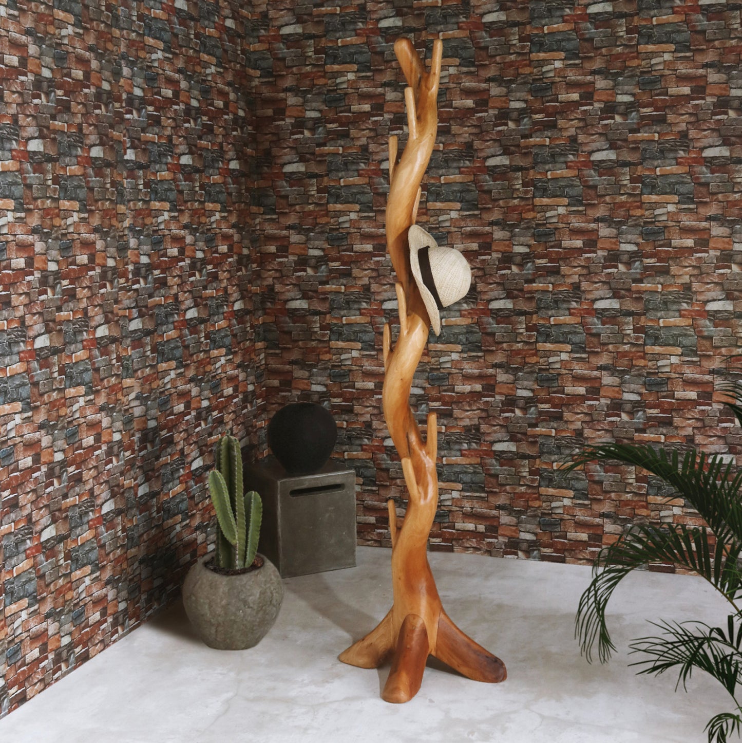 Coat-stand Hm9366 Solid Suar Natural 40x40x200