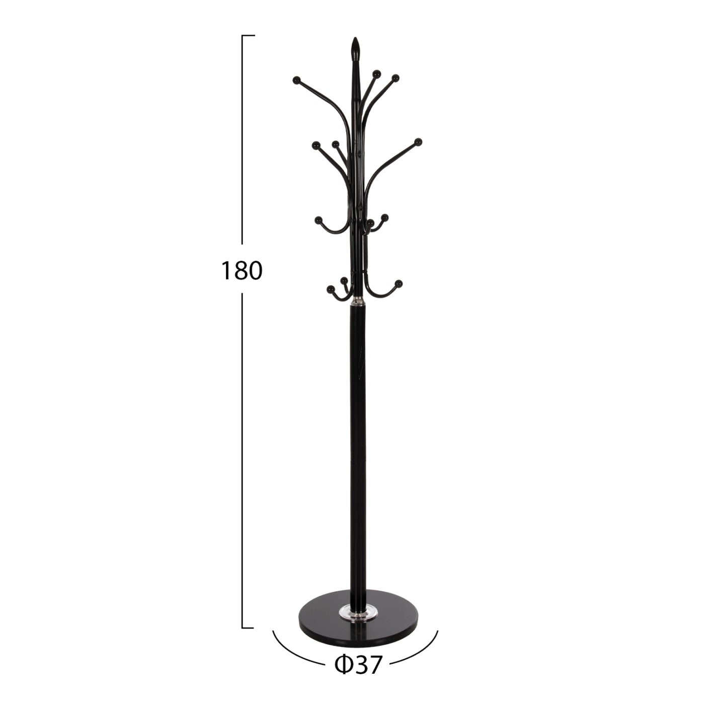 Floor Standing Hanger Hm9573.01 Metallic 13 Hanging Positions-black Φ37x180hcm.