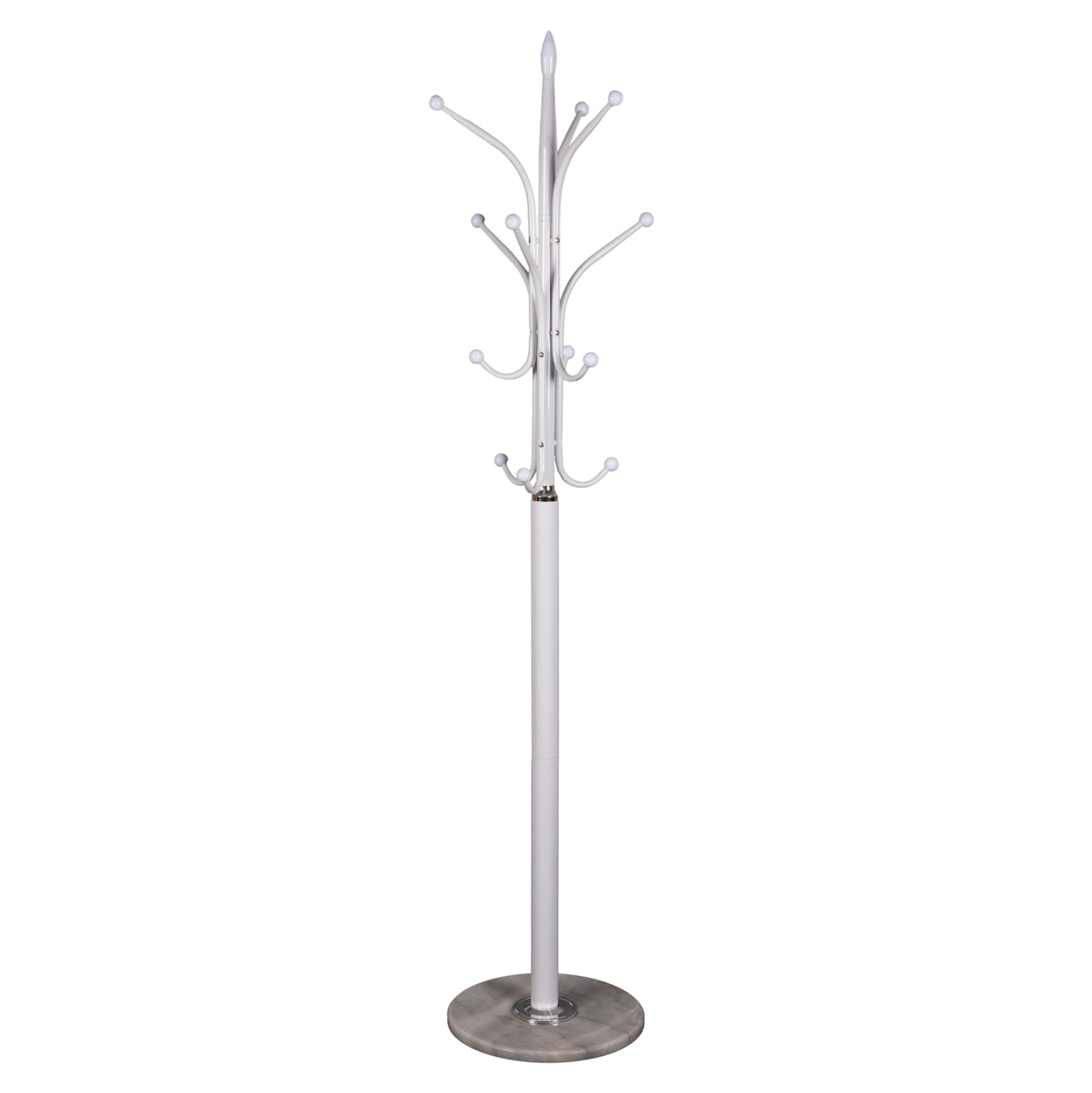 Floor Standing Hanger Hm9573.02 Metallic 13 Hanging Positions-white Φ37x180hcm.