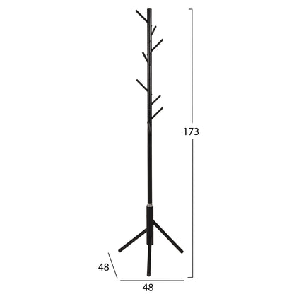 Floor Standing Hanger Hm9574.01 Metallic In Black Color-8 Hanging Positions 48x48x173hcm.