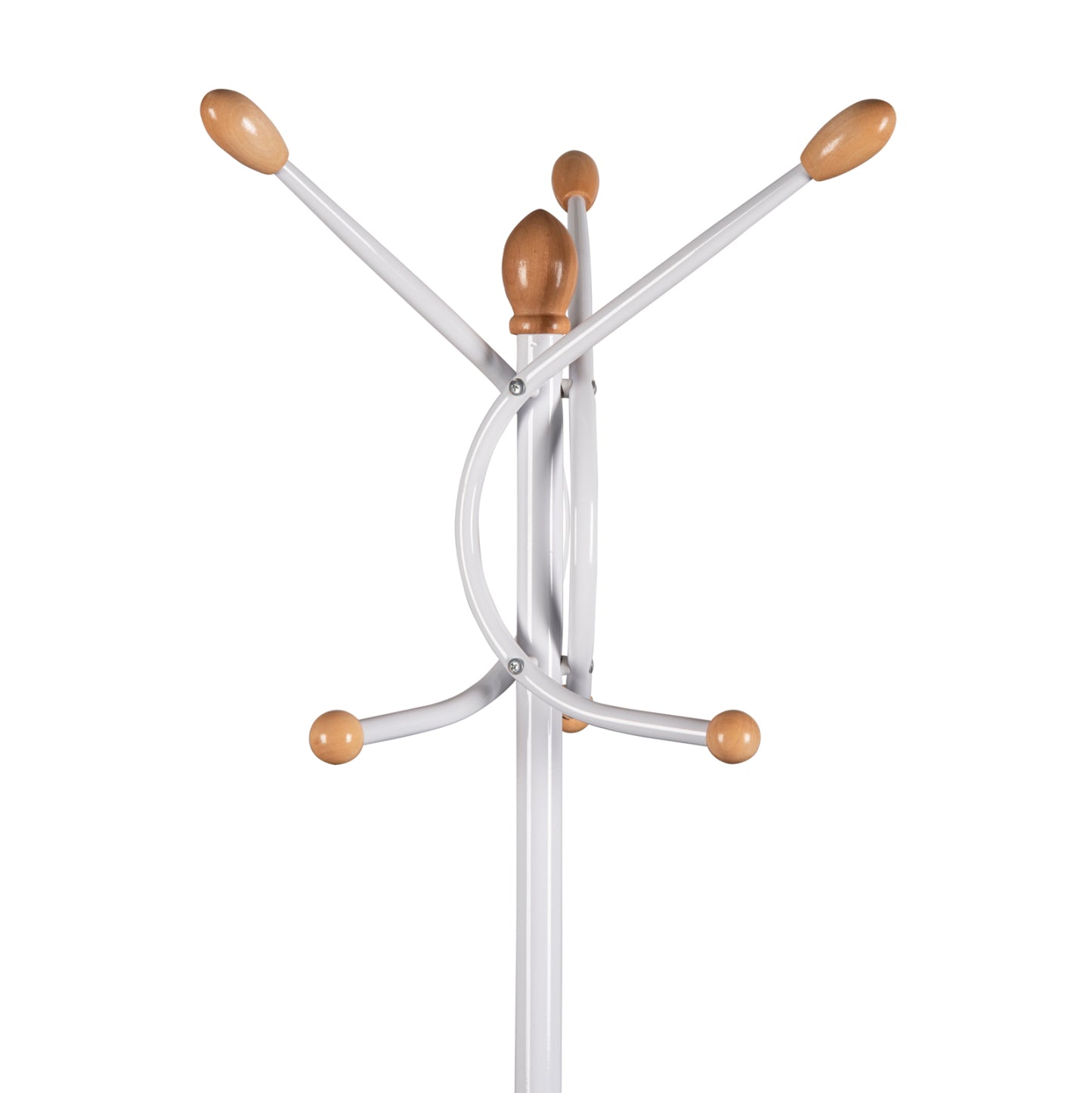 Floor Standing Hanger Hm9575.02 Metallic In White Color-7 Hanging Positions 41x41x176hcm.