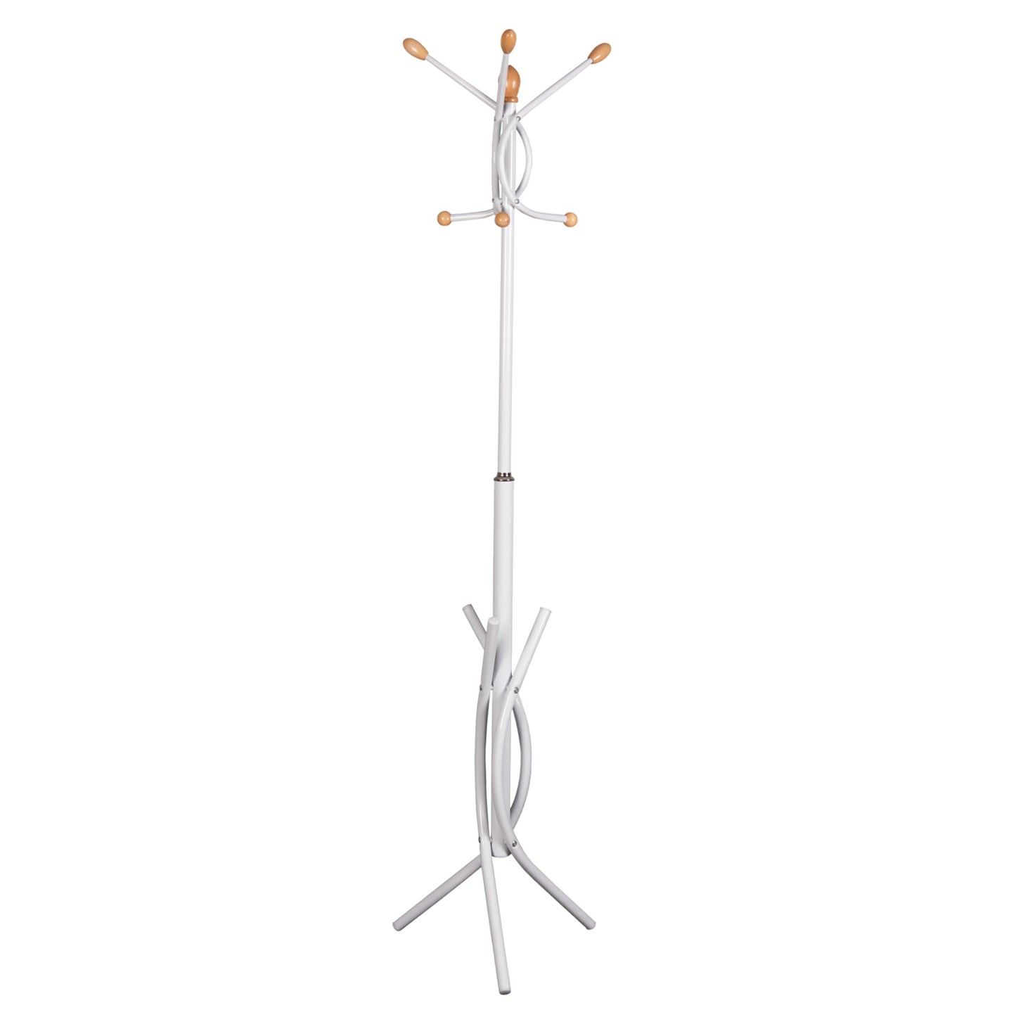 Floor Standing Hanger Hm9575.02 Metallic In White Color-7 Hanging Positions 41x41x176hcm.