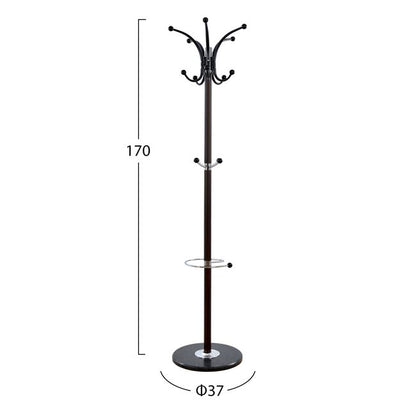 Hat/coat Stand Metallic Shia Hm0038.05 Rotating Walnut With Black Marble Base Φ37x170Η Cm