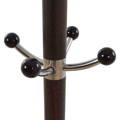 Hat/coat Stand Metallic Shia Hm0038.05 Rotating Walnut With Black Marble Base Φ37x170Η Cm