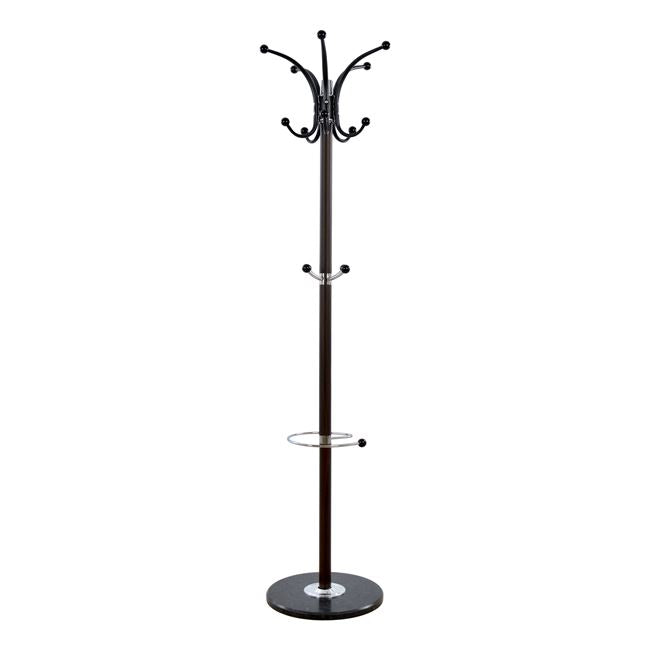 Hat/coat Stand Metallic Shia Hm0038.05 Rotating Walnut With Black Marble Base Φ37x170Η Cm