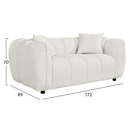 Sofa 2-seater Lykke Hm3324.02 Ecru Fabric 172x89x70hcm.